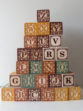 Uncle Goose Italian Wooden Alphabet Blocks Set
